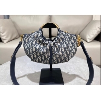 Best Grade Dior Walk in Dior Purse Bag in Dior Oblique Canvas D2077 Blue 2024