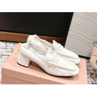 Durable Miu Miu Nappa leather Pumps 5cm White 114048