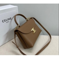 Promotional Celine Medium Nino Top Handle bag in Supple Calfskin 117523 Bronze Brown 2024