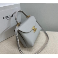 Buy Discount Celine Medium Nino Top Handle bag in Supple Calfskin 117523 Cloudy Grey 2024