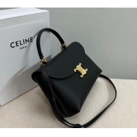 Super Quality Celine Medium Nino Top Handle bag in Supple Calfskin 117523 Black 2024