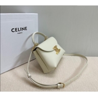 Good Product Celine Teen Nino Bag in Supple Calfskin 118113 White 2024