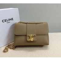 Top Design Celine Medium Victoire Shoulder Bag in Supple Calfskin 115853 Beige 2024