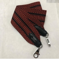 Good Taste Hermes Canvas Strap H122618 Red/Black/Silver 2024 (Full Handmade)