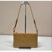 Low Cost Prada Leather Pouch Mini Bag 1NE545 Brown 2024