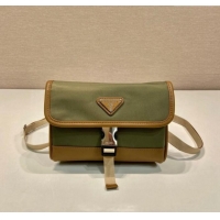 Top Grade Prada Mens Re-Nylon and leather smartphone case mini bag 2ZH108 Military Green 2024