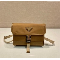 Grade Quality Prada Mens Re-Nylon and leather smartphone case mini bag 2ZH108 Cork Beige 2024