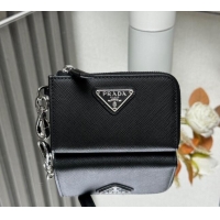 Market Sells Prada Saffiano Leather Key Pouch Charm 1TT085 Black 2024