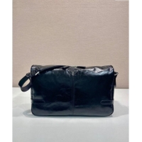 Best Price Prada Mens Oil Leather shoulder bag 2VH187 Black 2024