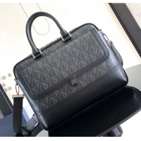 Promotional Dior Hit The Road Briefcase Bag in Dior CD Diamond Canvas and Smooth Calfskin D2510 Black 2023