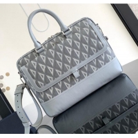 Well Crafted Dior Hit The Road Briefcase Bag in Dior CD Diamond Canvas and Smooth Calfskin D2510 Grey 2023