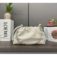 Big Discount Loewe Small Flamenco Purse bag in Nappa Lambskin Sea Salt 012403 White 2024