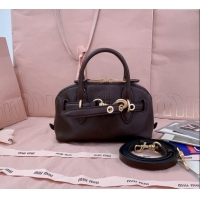 Most Popular Miu Miu Aventure nappa leather mini bag 5BP090 Briarwood Brown 2024