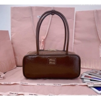 Well Crafted Miu Miu Beau naplak patent leather bag 5BB173 Palisander Brown 2024