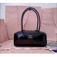 Well Crafted Miu Miu Beau naplak patent leather bag 5BB173 Black 2024