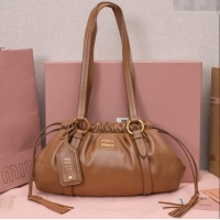 Best Price Miu Miu Small Joie Nappa Leather Bag 5BG306 Cognac 2024