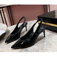 Grade Quality Christian Louboutin Sporty Kate Slingback Pumps 6.5cm in Patent Leather Black 1223137