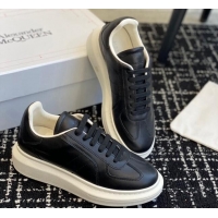 Best Grade Alexander McQueen Oversized Retro Sneakers in Matte Silky Calfskin Black 1114004