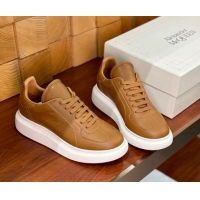 Good Looking Alexander McQueen Oversized Retro Sneakers in Matte Silky Calfskin Brown 1114013 