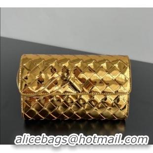 Inexpensive Bottega Veneta Andiamo Large Wallet in Intrecciato Leather 741504 Gold 2024