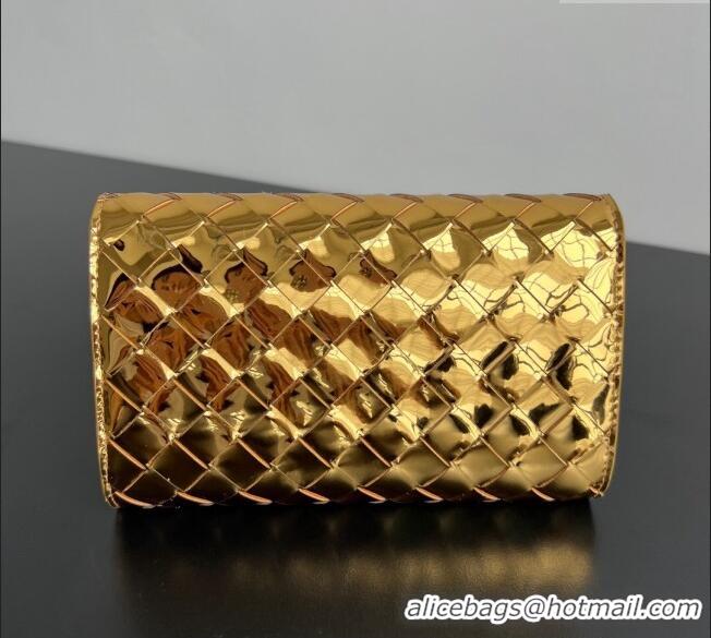 Inexpensive Bottega Veneta Andiamo Large Wallet in Intrecciato Leather 741504 Gold 2024