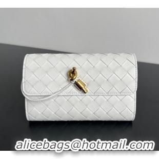 Unique Discount Bottega Veneta Andiamo Large Wallet in Intrecciato Leather 741504 White 2024