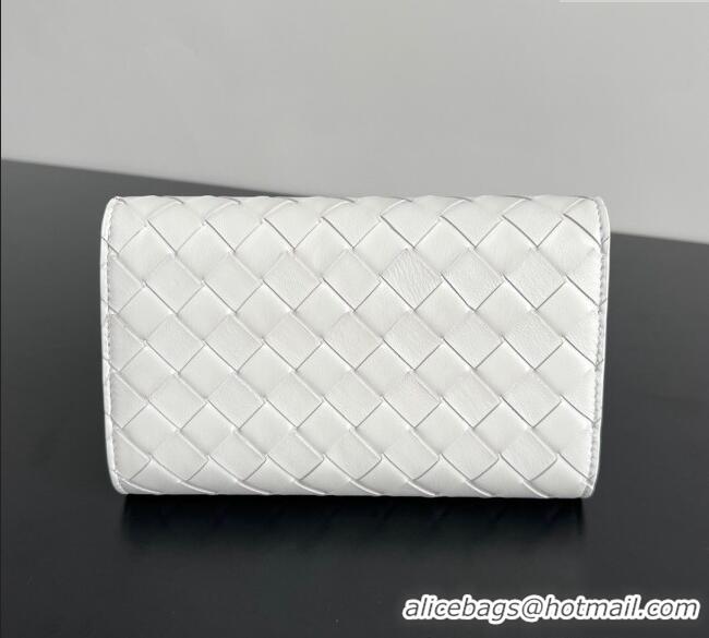 Unique Discount Bottega Veneta Andiamo Large Wallet in Intrecciato Leather 741504 White 2024