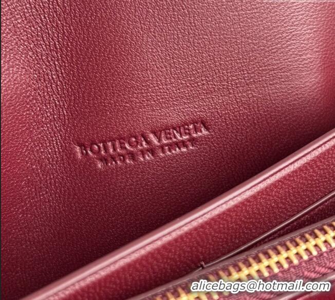 Good Taste Bottega Veneta Andiamo Large Wallet in Intrecciato Leather 741504 Burgundy 2024