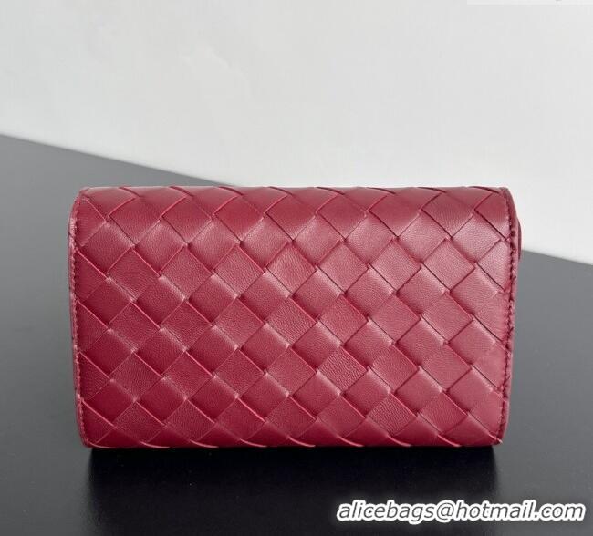 Good Taste Bottega Veneta Andiamo Large Wallet in Intrecciato Leather 741504 Burgundy 2024