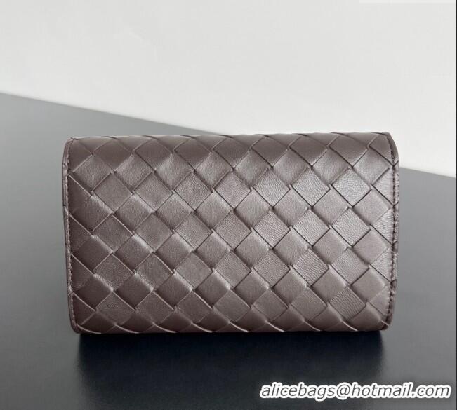 Luxury Cheap Bottega Veneta Andiamo Large Wallet in Intrecciato Leather 741504 Fondant Brown 2024