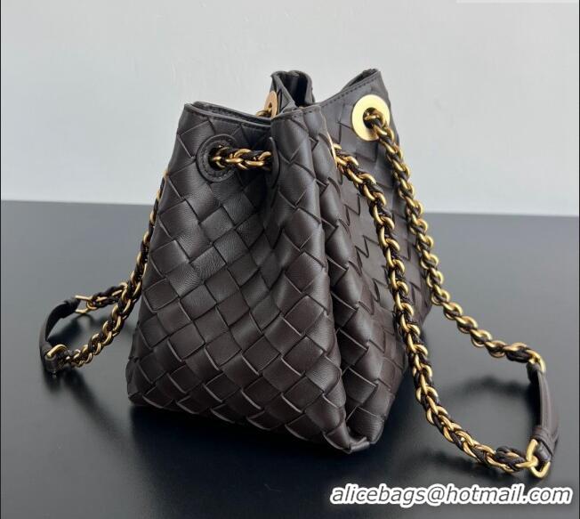 Top Grade Bottega Veneta Small Parachute Chain Bag in Intrecciato Leather 817175 Fondant Brown 2024