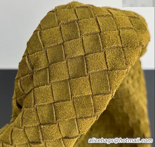 Super Quality Bottega Veneta Large Hop Hobo Bag Intrecciato Suede 763970 Olive Green 2024