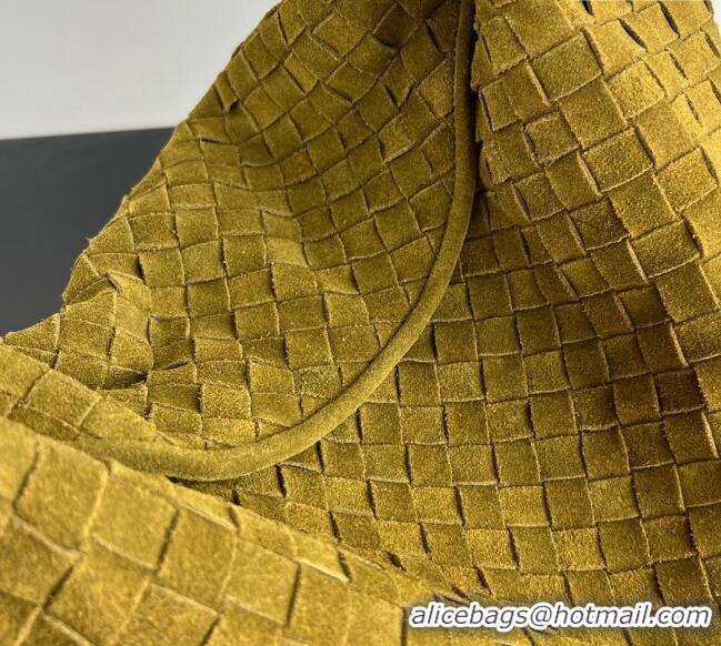 Super Quality Bottega Veneta Large Hop Hobo Bag Intrecciato Suede 763970 Olive Green 2024