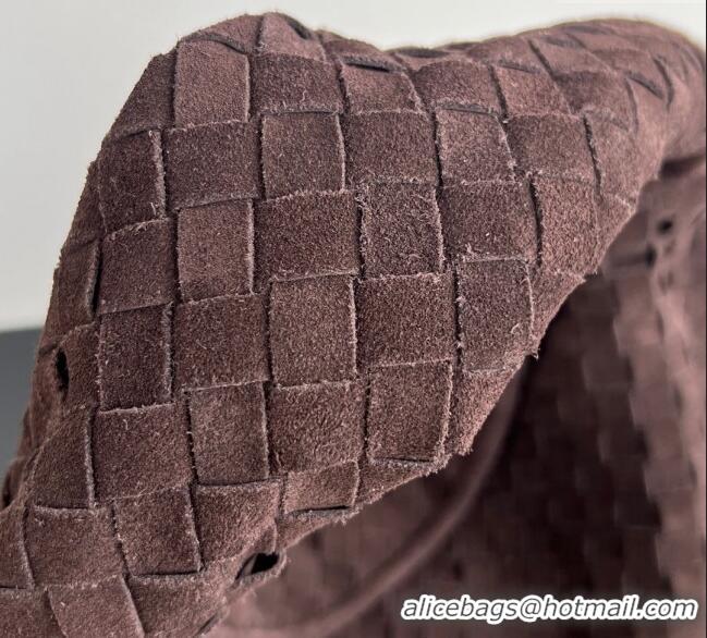 Top Design Bottega Veneta Large Hop Hobo Bag Intrecciato Suede 763970 Fondant Brown 2024