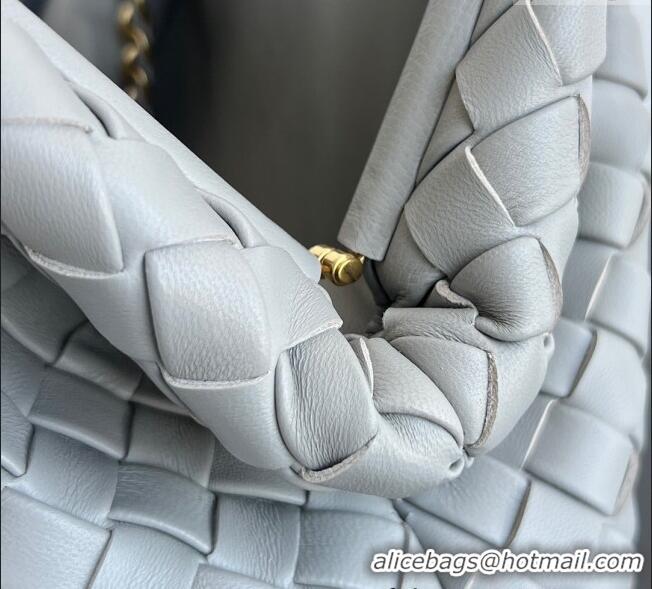 Top Design Bottega Veneta Lauren 1980 Clutch bag With Chain in Intrecciato Leather 785807 Grey 2024