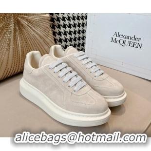 Hot Style Alexander McQueen Oversized Retro Sneakers in Suede Light Grey 1225060