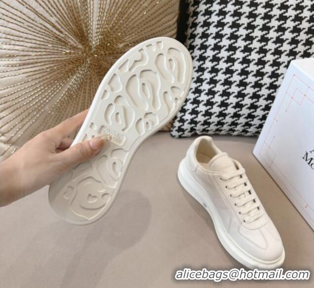 Classic Hot Alexander McQueen Oversized Retro Sneakers in Calfskin Leather White 1225061