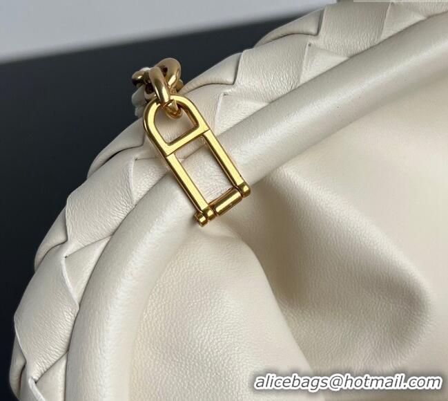 Low Cost Bottega Veneta Lauren 1980 Clutch bag With Chain in Intrecciato Leather 785807 White 2024