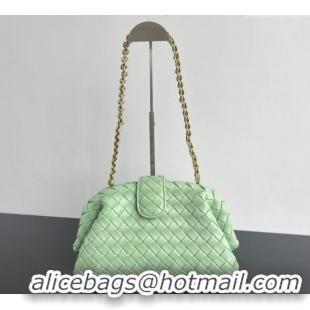 High Quality Bottega Veneta Lauren 1980 Clutch bag With Chain in Intrecciato Leather 785807 Light Green 2024