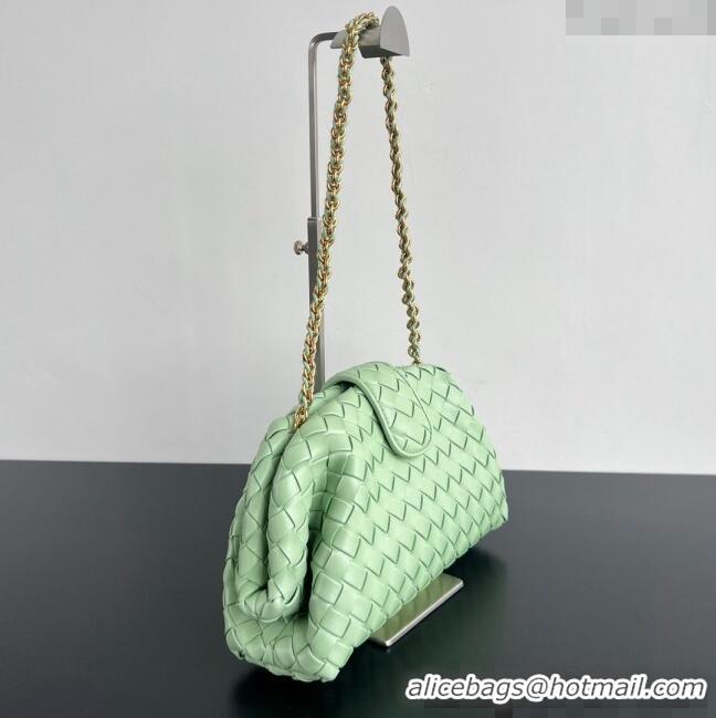 High Quality Bottega Veneta Lauren 1980 Clutch bag With Chain in Intrecciato Leather 785807 Light Green 2024