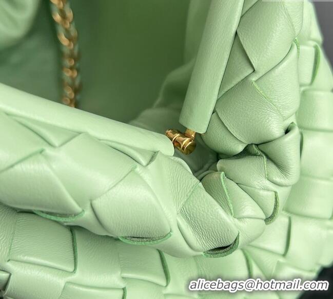 High Quality Bottega Veneta Lauren 1980 Clutch bag With Chain in Intrecciato Leather 785807 Light Green 2024