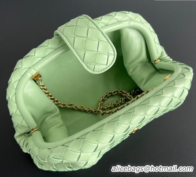 High Quality Bottega Veneta Lauren 1980 Clutch bag With Chain in Intrecciato Leather 785807 Light Green 2024