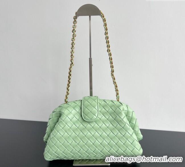 High Quality Bottega Veneta Lauren 1980 Clutch bag With Chain in Intrecciato Leather 785807 Light Green 2024