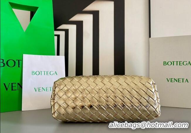 Top Grade Bottega Veneta Lauren 1980 Clutch bag With Chain in Intrecciato Leather 785807 Gold 2024