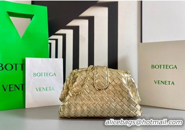 Top Grade Bottega Veneta Lauren 1980 Clutch bag With Chain in Intrecciato Leather 785807 Gold 2024