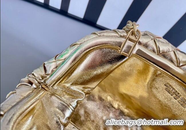 Top Grade Bottega Veneta Lauren 1980 Clutch bag With Chain in Intrecciato Leather 785807 Gold 2024