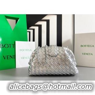 Well Crafted Bottega Veneta Lauren 1980 Clutch bag With Chain in Intrecciato Leather 785807 Silver 2024