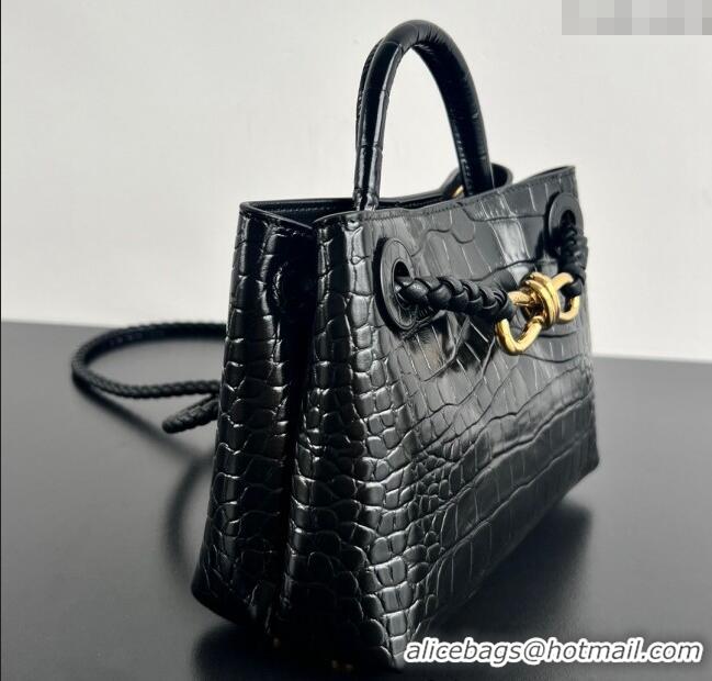 Promotional Bottega Veneta Andiamo Mini Bag in Crocodile Embossed Leather 777614 Black 2024