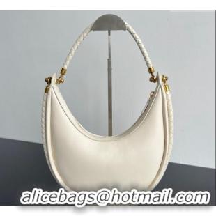 Reasonable Price Bottega Veneta Hula Hoop Hobo Bag in Smooth Leather 794902 Sea Salt White 2024