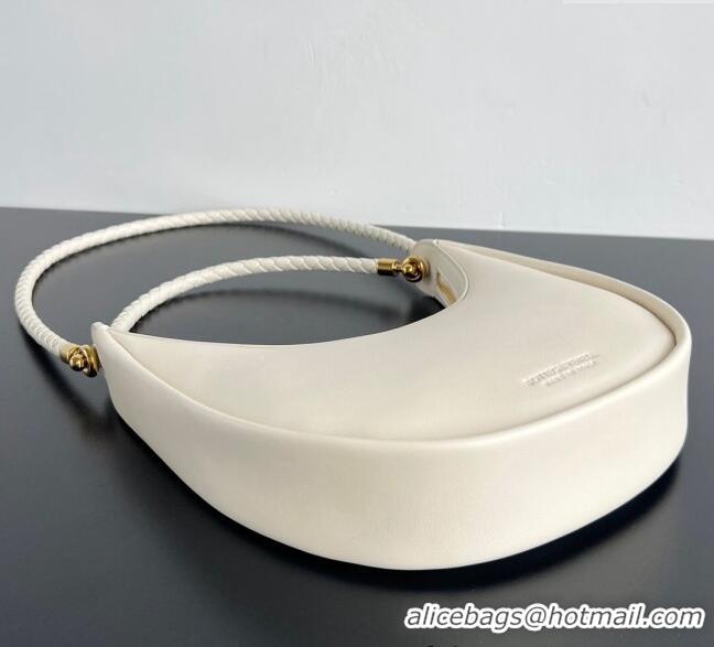 Reasonable Price Bottega Veneta Hula Hoop Hobo Bag in Smooth Leather 794902 Sea Salt White 2024